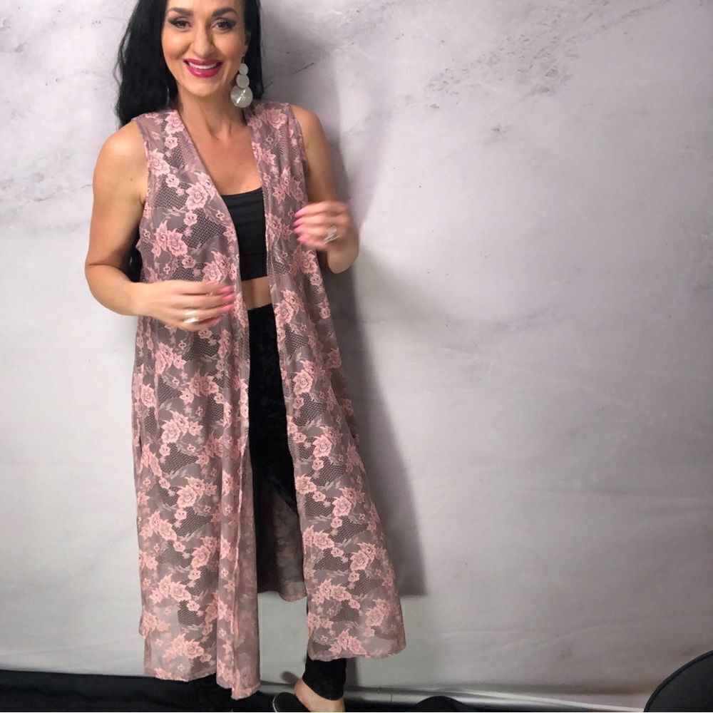 Lularoe lace vest coverup